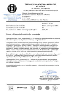 Report o účinnosti zdravotníckeho prostriedku Electro Antiperspirant® ELITE